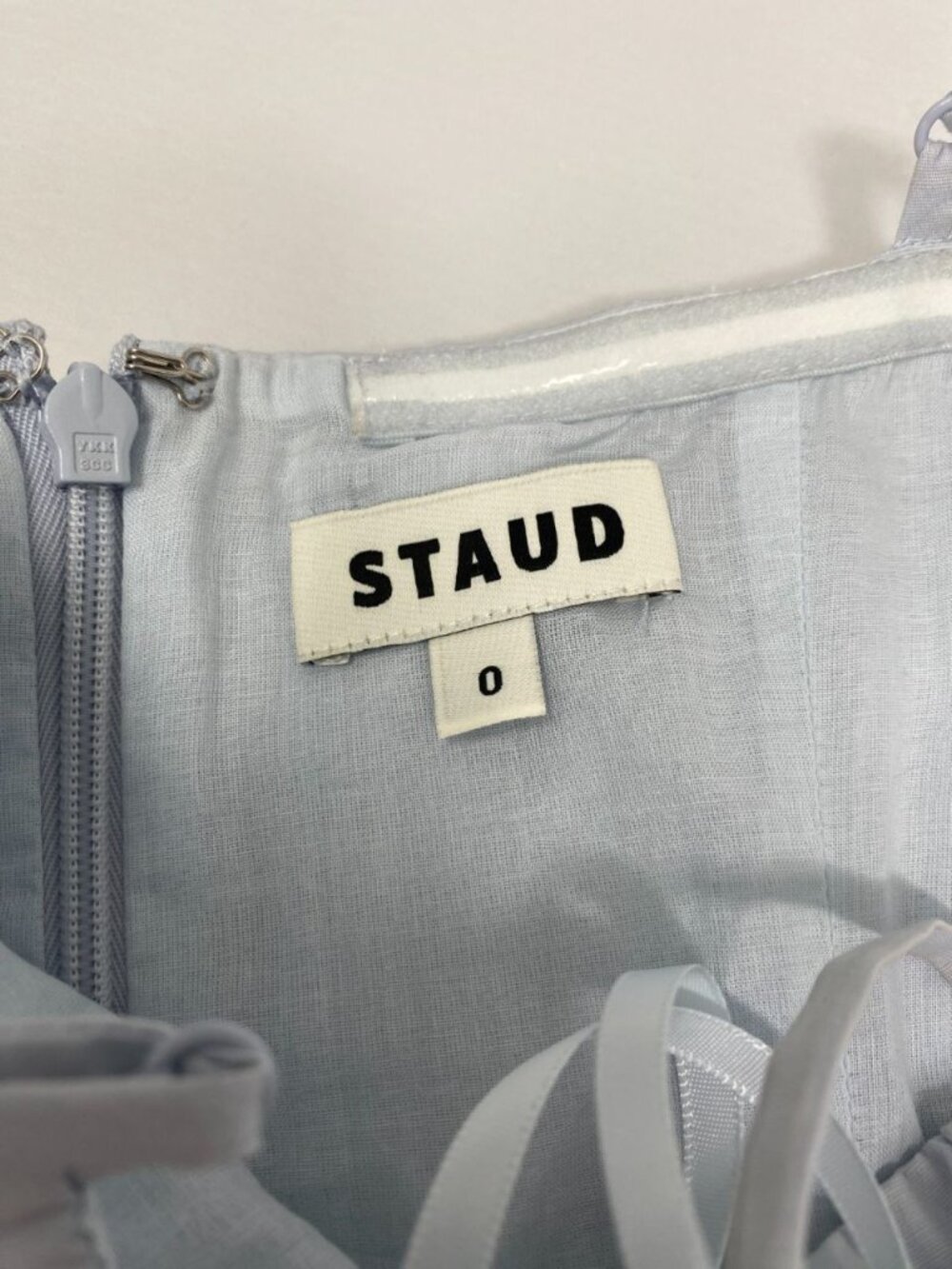 Staud Wylie Light Blue Embellished Poplin Midi Dress 0 - Picture 9 of 16